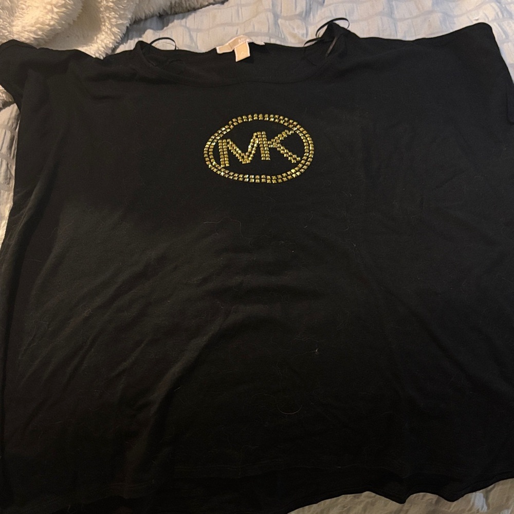 Michael Kors Black Tee with Gold Logo